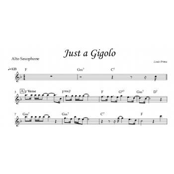 Just a Gigolo, Louis Prima - Alto Saxophone (Eb-Instrument)